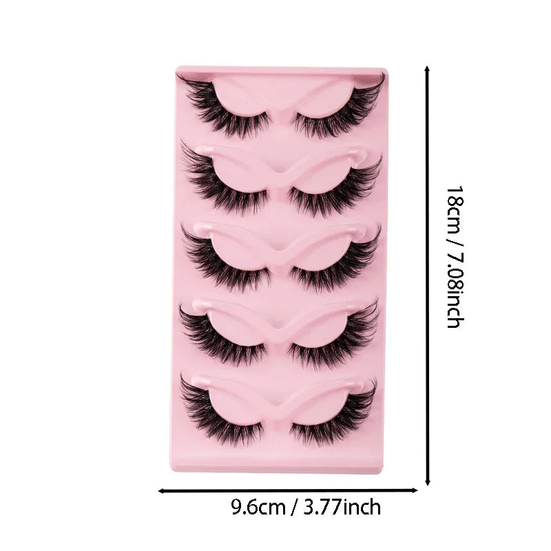 5 Pairs Cat Eye Lashes Faux